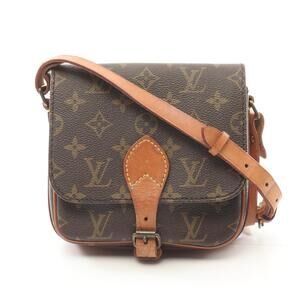 Louis Vuitton Cartessier Shoulder Bag Canvas Leather Monogram Brown